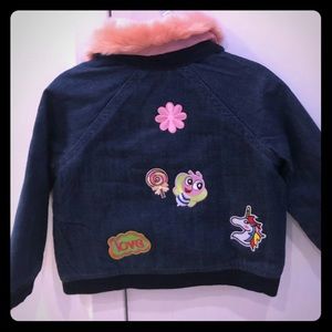 Denim jacket with fur for baby